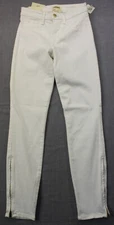 L'Agence Paris Made in USA White Andrea High Rise Skinny Zip Jeans 24 x2 5  $235
