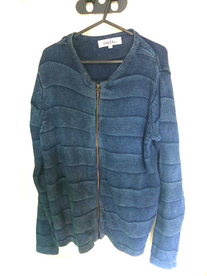 Lily Ella Pullover Large Full Zip Blau