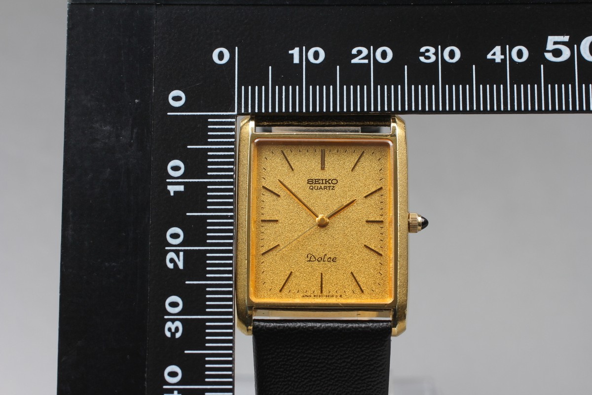 Vintage 1983 [N MINT] SEIKO Dolce 6030-5510 Gold Dial Qz