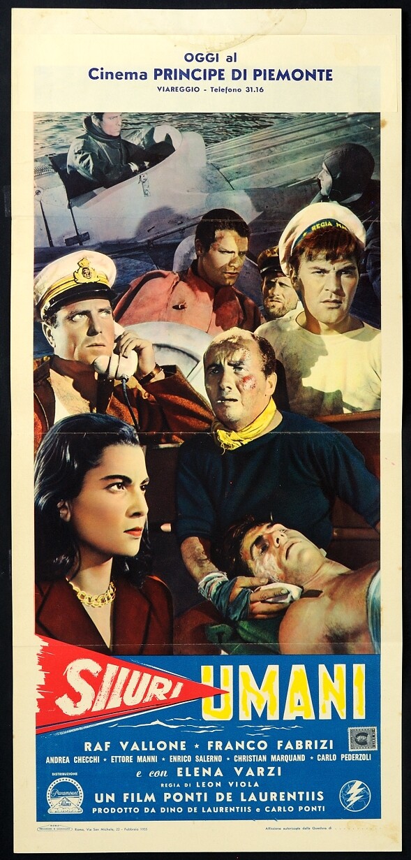 Locandina originale film Siluri umani (1954) - Regia di Antonio Leonviola, Carlo Lizzani