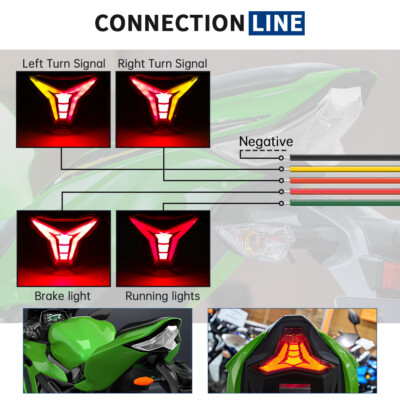For 19-23 KAWASAKI Ninja 400 ZX-6R ZX-10R Integrated LED Tail