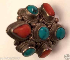 925 Sterling Silver Tibetan Style Handmade Ring in Nepal Size 9