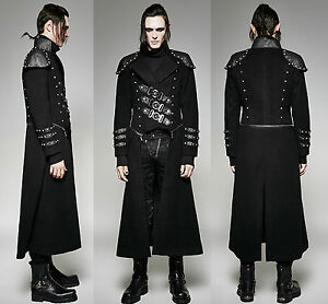 Lagerraumung Gothic Punk Rave Mantel Herren Schwarz Lang Jacke Steampunk Y 708 Ebay