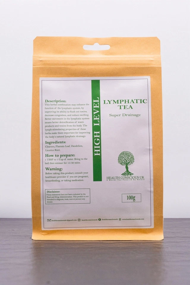 HEALTH CONSCIOUS UK Lymphatic Detox Tea / Alkaline Herbs / 100g / Dr Sebi