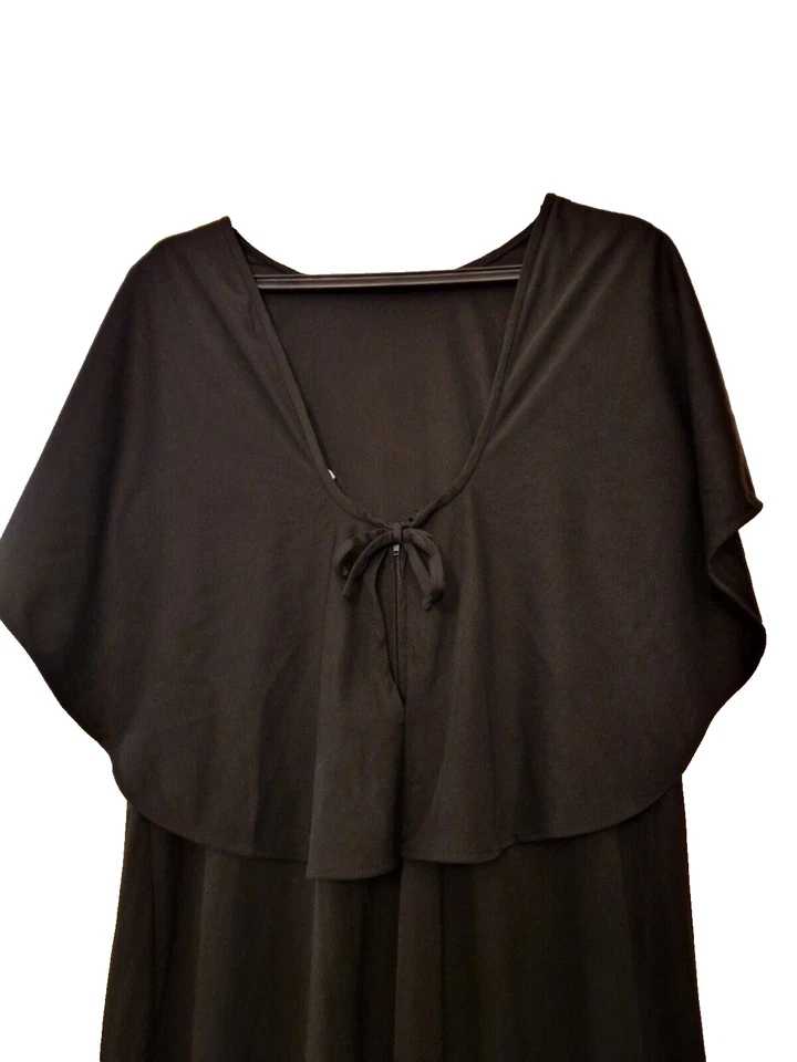 Longue robe de soirée Christine Laure noire, vintage - Photo 2/4