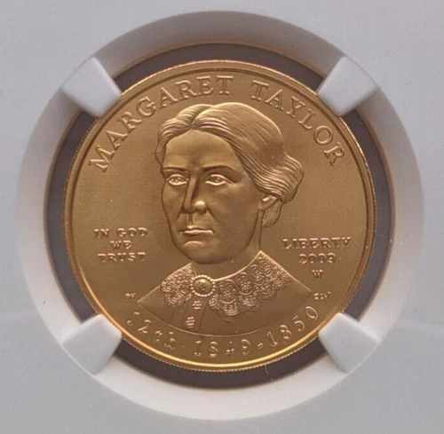 2009 Margaret Taylor BU NGC MS70 Box COA 1/2 Oz Gold First Spouse $10 Coin