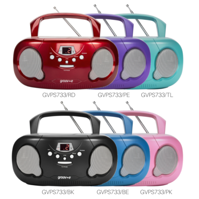 GROOV-E ORIGINAL BOOMBOX PORTABLE CD PLAYER WITH RADIO GVPS733