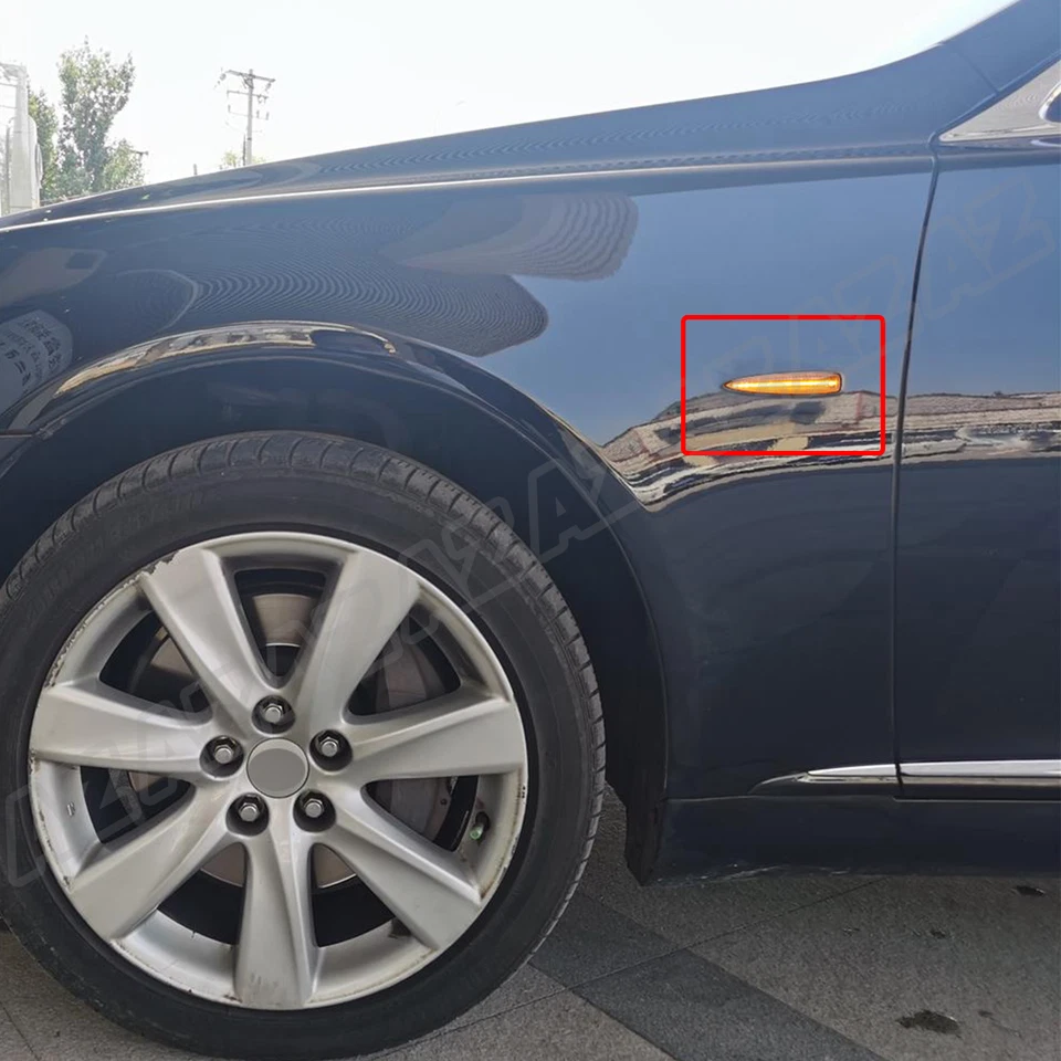 For 2007-2009 LS 460 600hL Front Amber LED Side Marker Lights Turn Signal Lamp - Image 3 of 4