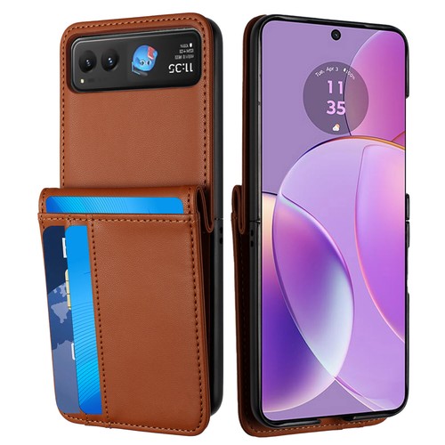 For Motorola Razr (2023) Wallet Back Storage Leather Credit Card Slot Case Cover - Picture 2 of 49