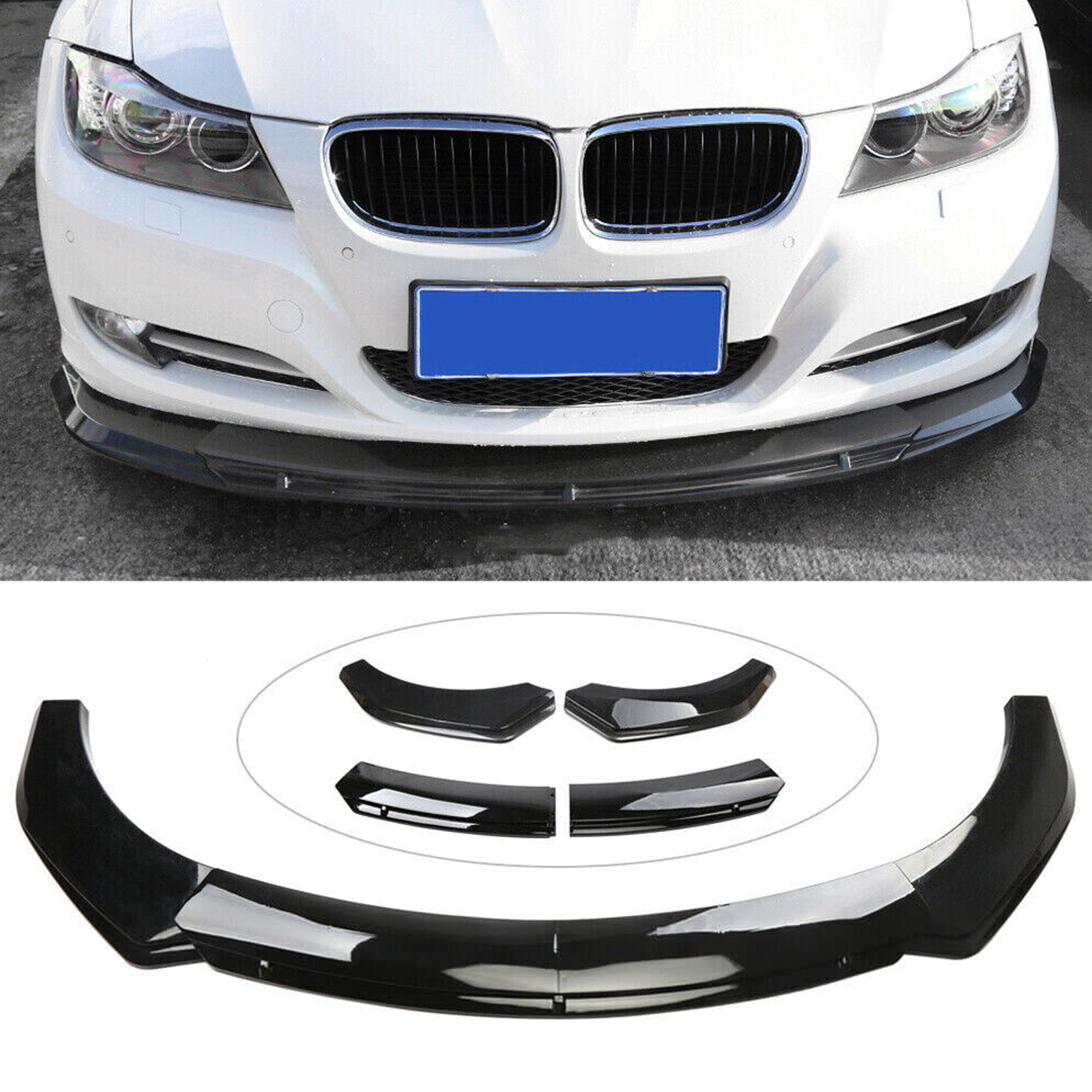 Glossy Black Front Bumper Chin Lip Spoiler Body Kit For Acura MDX SUV Polyuret