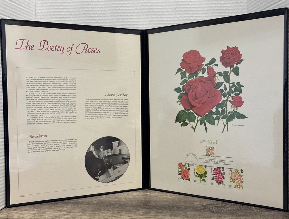 1978 Fleetwood First Day Cover Folio Kristin Rosenberg Poetry of Roses Britain - Image 2 of 4