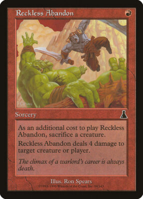 4x Reckless Abandon - LP - Urza's Destiny - SPARROW MAGIC mtg