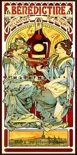Benedictine 1895 Liqueur Vintage Poster Print Retro Style Art Nouveau Mucha Art