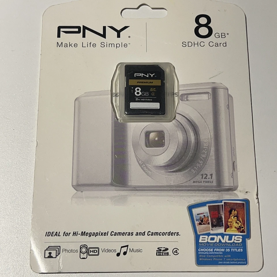 Lote 2 Tarjetas de Memoria Nuevas Lexar 64GB 4K SDXC UHS-I PNY 8GB SDHC Profesional Foto 3 de 4