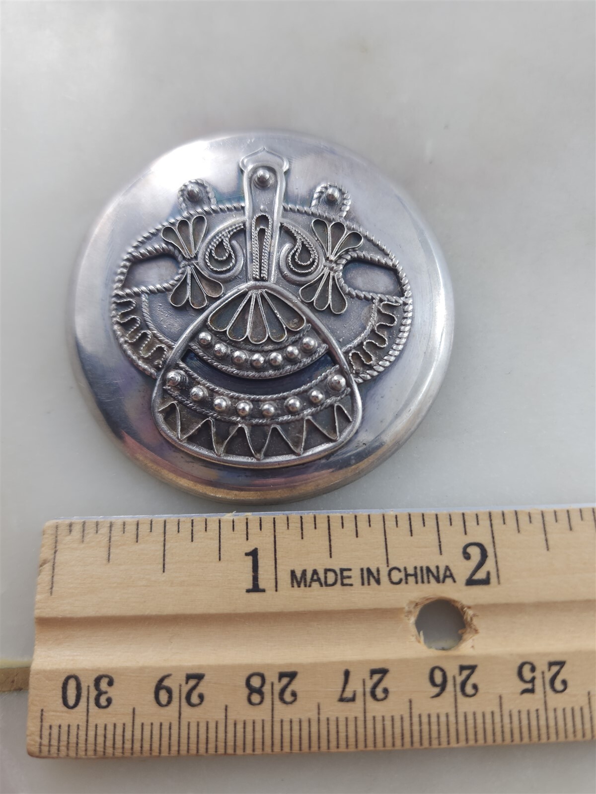 Russian Vintage Solid Sterling Silver Brooch Pin … - image 5