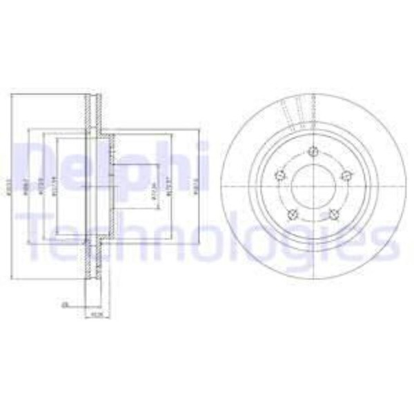 Delphi 2X Bremsscheibe Hinten Ø302 Mm BelüFtet FüR Volvo V60 155 157 2.0 T4 T5-image