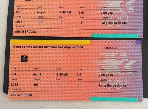 5 talones de entradas para esgrima de natación voleibol de los Juegos Olímpicos 1984 agosto 2,4,5 1984 - Imagen 6 de 7