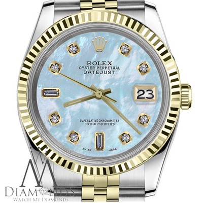 Rolex 36mm Datejust two Tone 16013 Blue 
