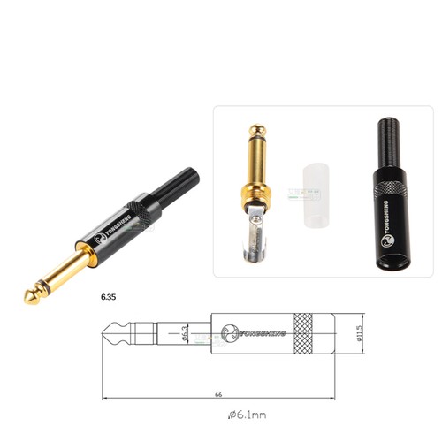 TRS 3.5mm Jack To Dual TS 6.5 Plug Splitter Audio Phono Plugs Cable Lead Adapter - Picture 3 of 7