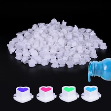 Tattoo Ink Cups Heart Shape Caps with Base Disposable Splicable 200Pcs