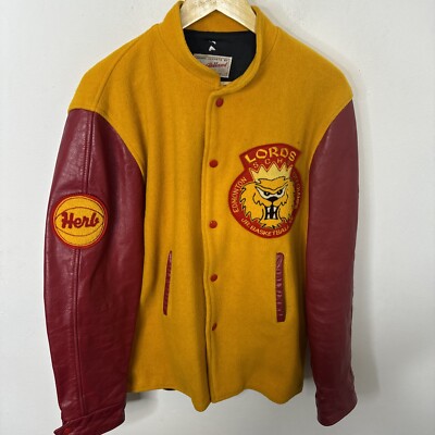 Vintage 1966 Varsity Men M/L Basketball Lords Edmonton Leather Wool Jacket