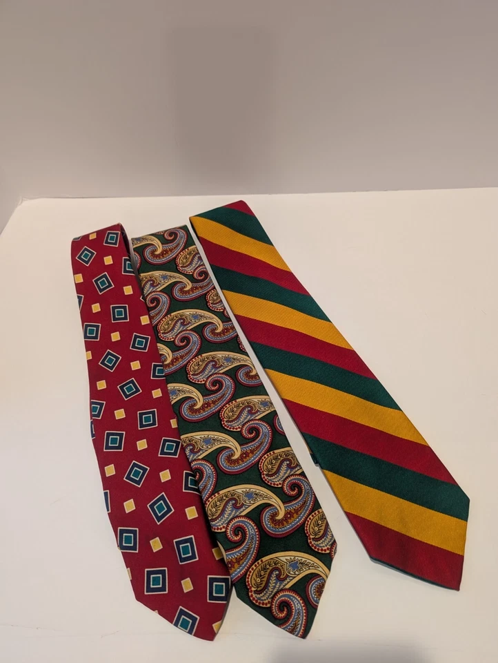 Винтажный лот из 3 мужских галстуков Abercrombie & Fitch 100% шелк - Изображение 3 из 4