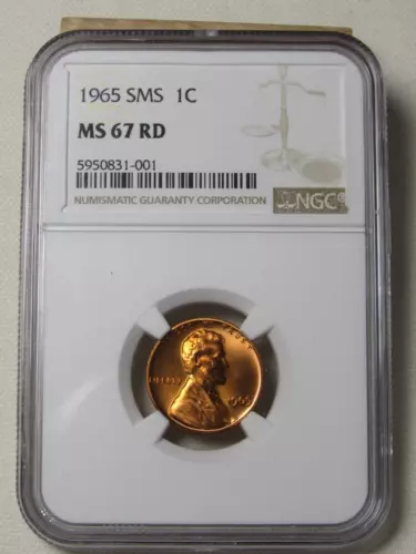 1965 SMS Lincoln Memorial Cent graded MS67RD by NGC