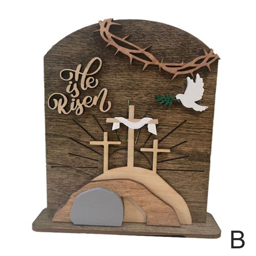 Empty Tomb “ He Is Risen” Religious Decor Easter Scene Cross Decoration NEW - Picture 15 of 15