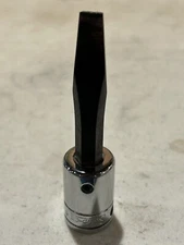 Snap-On Tools F-23D 3/8" Drive 1/4" Flat Tip Chrome Socket Screw Driver *USA*