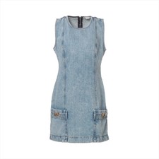 Stella McCartney 24 years Cotton Sleeveless Dress L Ladies' Blue  6D0312 Denim