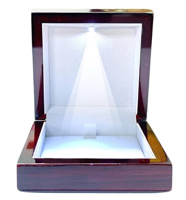 New Wooden Jewelry Box with LED Light Elegant Design Durable Soft Inside Wedding