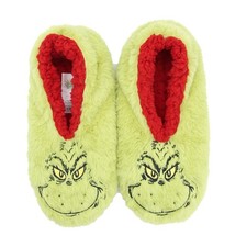 A2Z Ladies Grinch Embroidered Fluffy Slipperettes Anti-Slip UK Size 4�8