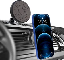 Magnetic Phone Mount for Car - 2-In-1 Air Vent and Dashboard Compatible, 360° Ro