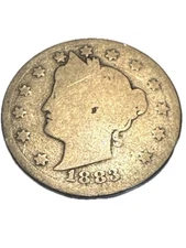 1883 WITH CENTS Liberty V Nickel AG / CULL / LOW GRADE FULL READABLE DATE 
