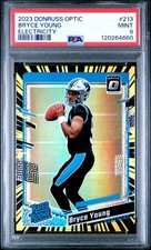 2023 PANINI DONRUSS OPTIC ELECTRICITY #213 BRYCE YOUNG ROOKIE RC 47/69 PSA 9