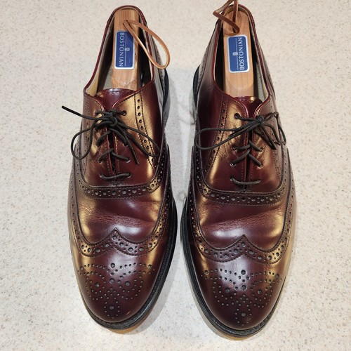 Wingtips Bostonian men's wingtips shoes deep red. 9.5 E/C with shoe trees | eBay