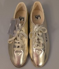 Vtg LA Gear Gold Metallic Shoes - Women's Sz 5.5 - 1992 Terry Lined 90s Workout