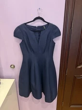 Halston Heritage Navy Tulip Mini Dress