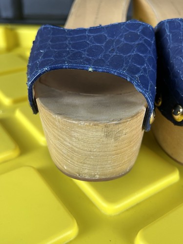 Giuseppe Zanotti Clogs dunkelblau Größe 38,5 / 8,5 Kroko-Prägung Leder offene Zehenpartie - Bild 7 von 20