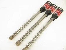 Lot of 3 Milwaukee 7/8 by 13-Inch SDS MAX Concrete Hammer Drill Bits 4-Cutter