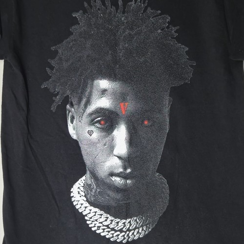 YoungBoy NBA x Vlone Reaper's Child Tee Black Size Small Hip Hop Rap Big V - Picture 2 of 5