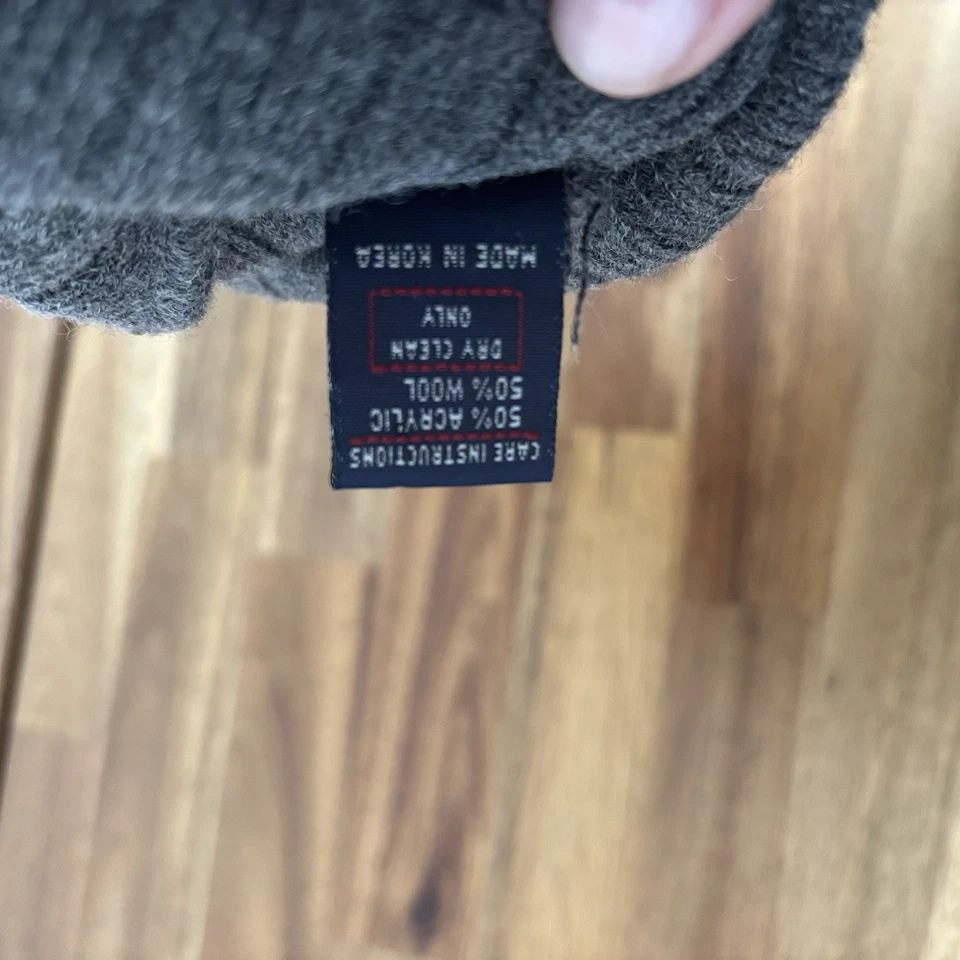 Gorro de Colección Abercrombie & Fitch Mezcla de Lana Gris Rojo Logo Y2K Preppy Gorp Foto 3 de 4