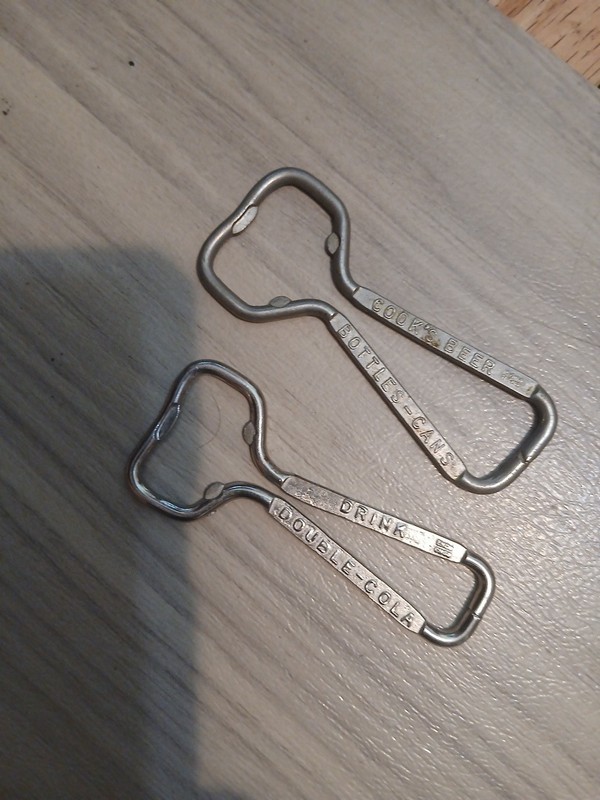 Vintage Bottle Openers -Cook's Beer,Evansville IN & Double Cola