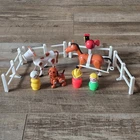 New ListingVtg Fisher Price Little People Farm Animals Lot Cow Farmer Rooster Dog  Fences