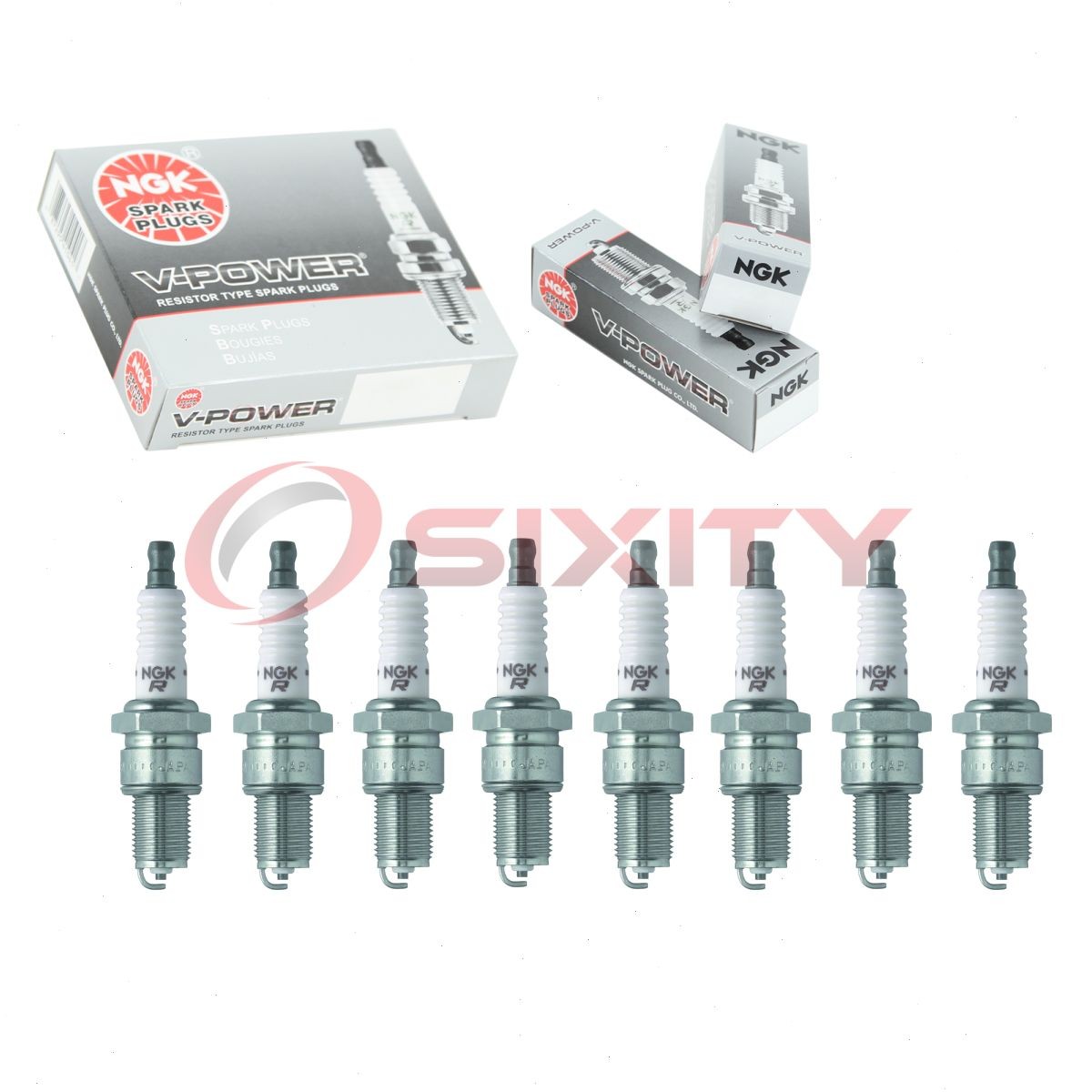 8 pc NGK V-Power Spark Plugs for 1959-1965 Rolls-Royce Silver Cloud 6.2L V8 oj