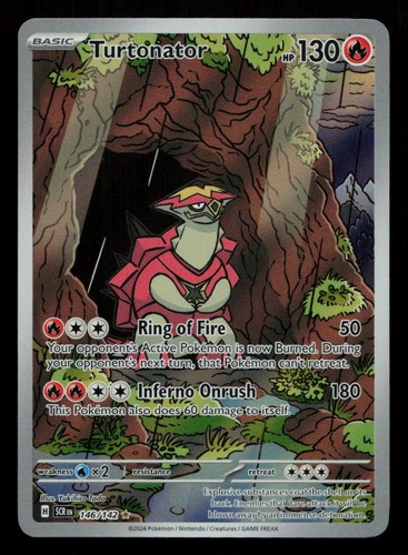 TURTONATOR 146/142 Stellar Crown Holo Illustration Rare Pokemon NM
