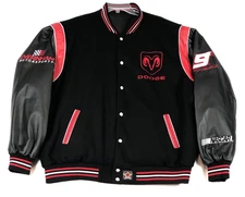 JH Design Kasey Kahne Varsity Jacket Mens 3X Black Red Reversible Nascar Dodge