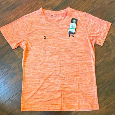 Under Armour HeatGear Women s Heathered Orange Relaxed Fit T-Shirt L 1298706