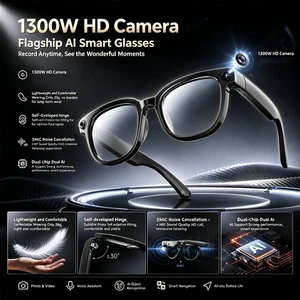 13MP AI Smart Glasses Bluetooth Call Music Real-Time Translation Photo Video
