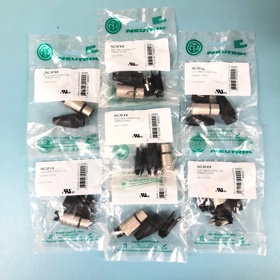 7× Neutrik NC3FXX XLR-Kabelbuchse 3-polig – Female - Bild 1 von 1